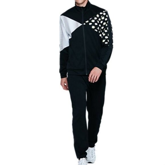 Asics Performance Black Speech Print Track Jacket Size XL - Picture 1 of 11
